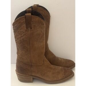 Vibram Boots Resist Oil No-Mark‎ Slip-On Leather Brown USA Men's 8D Cowboy